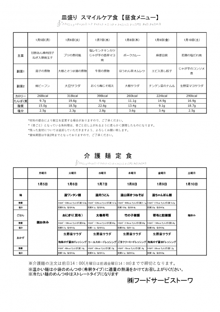 スマイルケア食の献立