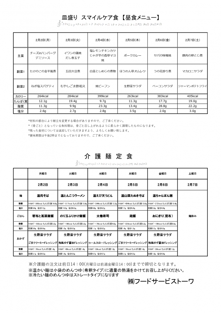 スマイルケア食の献立