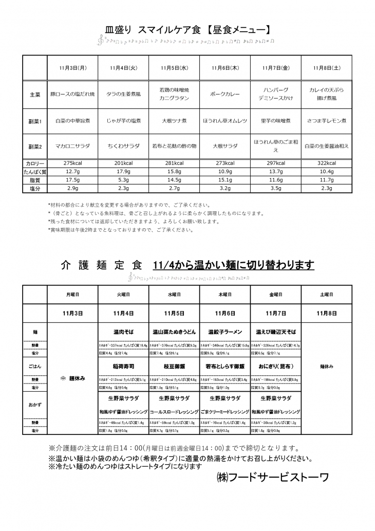 スマイルケア食の献立