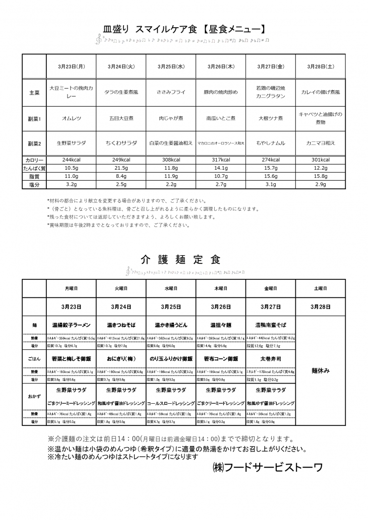 スマイルケア食の献立